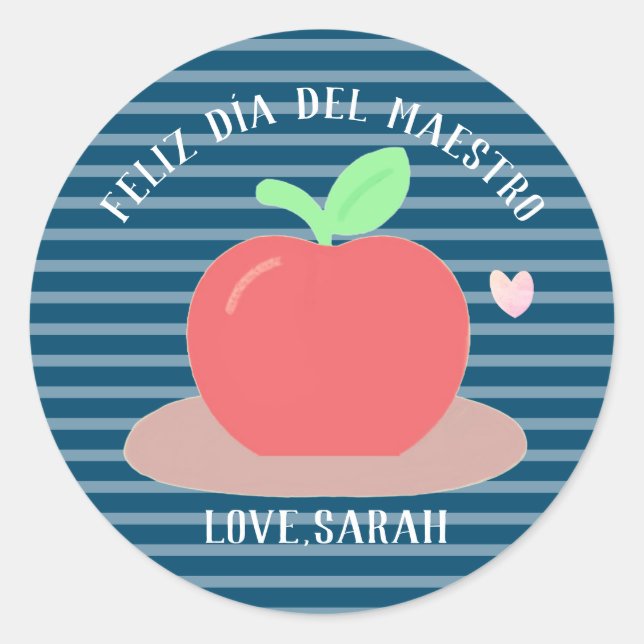 Sticker du jour d'appréciation de l'enseignant esp (Devant)