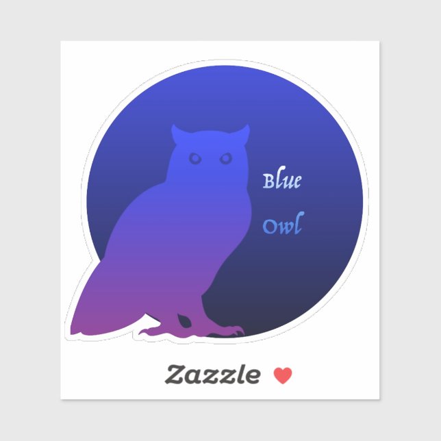 Sticker du logo de la Chouette bleue (Feuille)