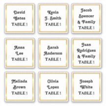 🕊️ Sticker du numéro de table du Mariage des noms