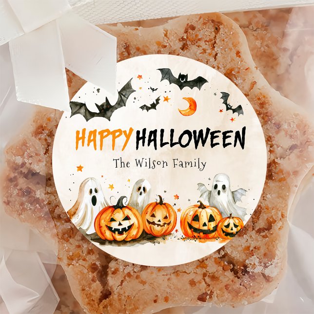 Sticker du parti Citrouille Ghost Halloween (Créateur téléchargé)