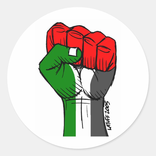 Sticker du poing palestinien de Carlos Latuff (Devant)