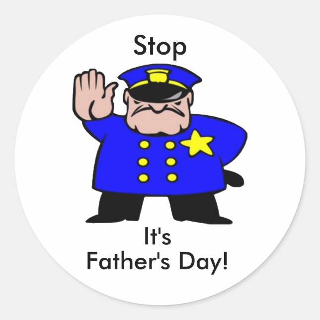 Sticker du policier de fête des pères (Devant)
