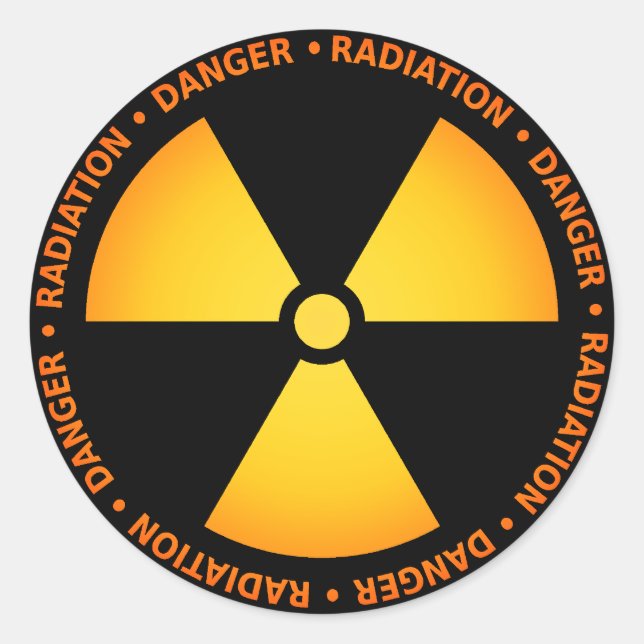Sticker du symbole de rayonnement jaune/orange (Devant)