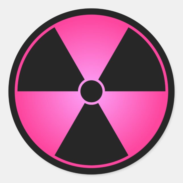 Sticker du symbole de rayonnement rose (Devant)