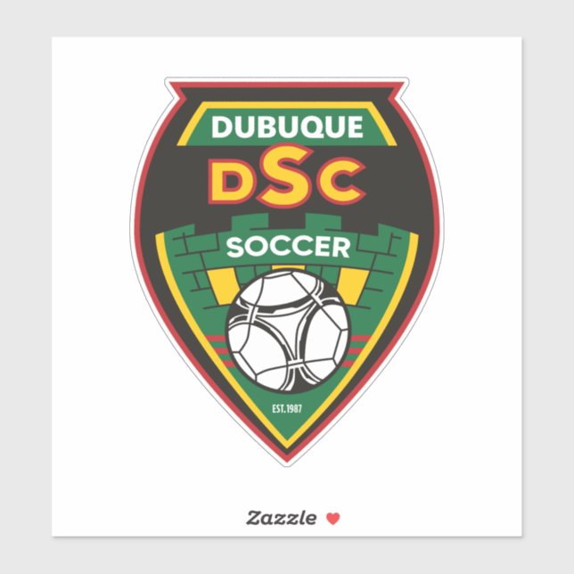 Sticker Dubuque Soccer Club Car Decal (Feuille)