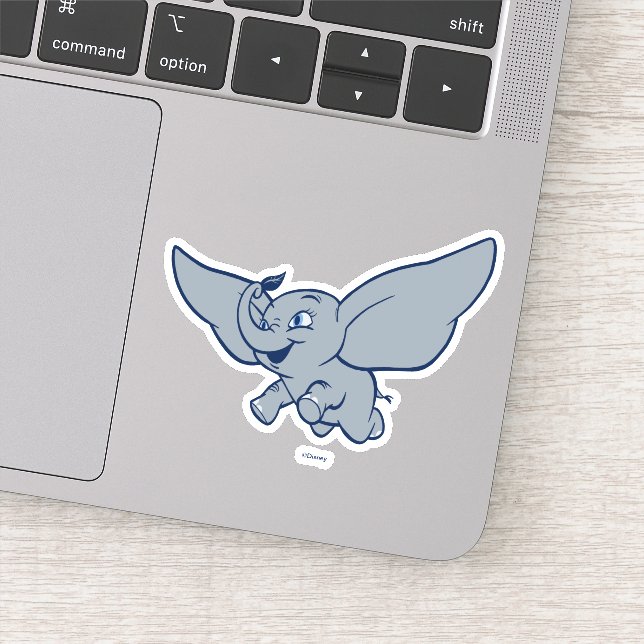 Sticker Dumbo | Cartoon Dumbo Volant Avec Plumes (Détail)