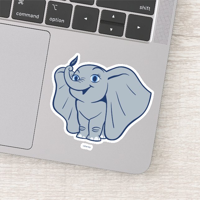 Sticker Dumbo | Doublon de dessin animé tenant la plume (Détail)