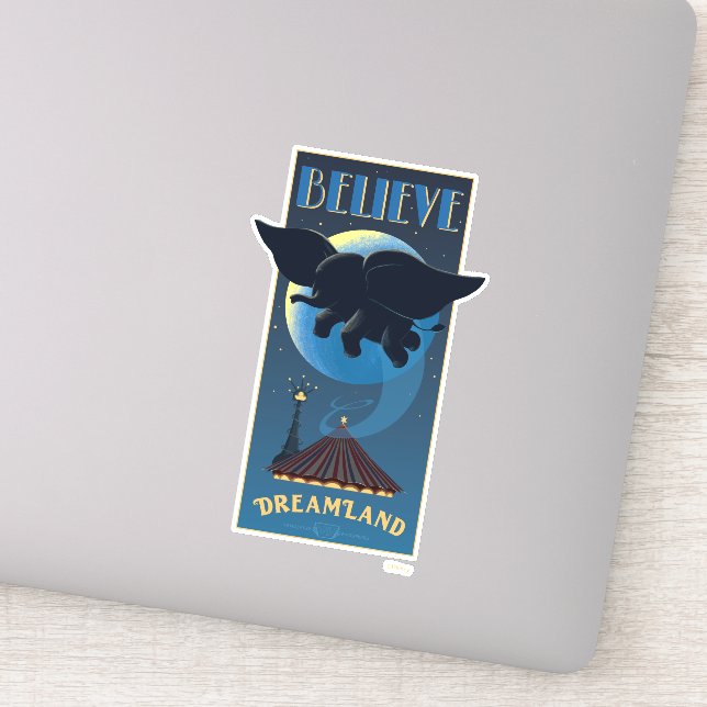 Sticker Dumbo | Dreamland "Believe" Attraction Art (Détail)