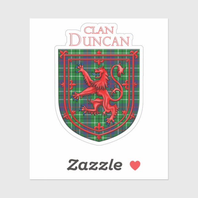 Sticker Duncan Tartan Scottish Plaid Lion Rampant (Feuille)