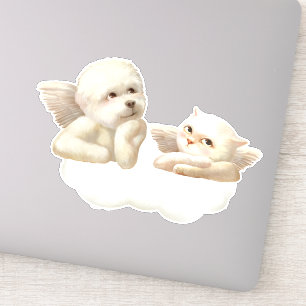 Sticker Duo angélique : Bichon souriant & Nuage Bao Bao