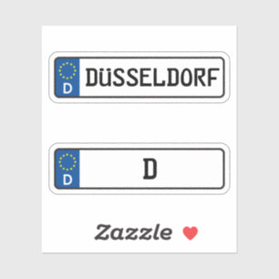 Sticker Dusseldorf kennzeichen, Plaque allemande d'immatri