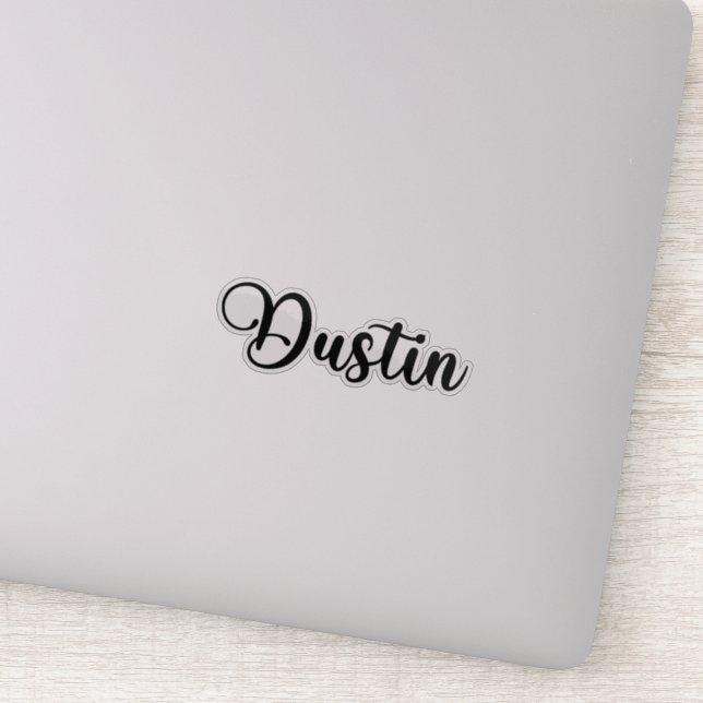 Sticker Dustin Nom - Calligraphie manuscrite (Détail)