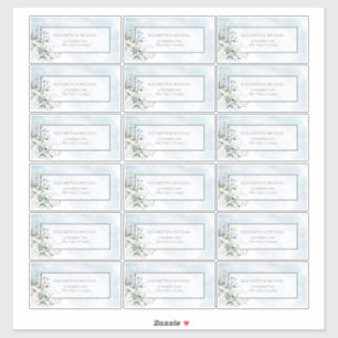 Sticker Dusty Blue Botanical Greenery 18 Adresse du client