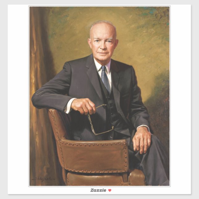 Sticker Dwight Eisenhower Président Portrait de la Maison  (Feuille)