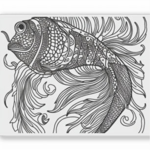 Sticker E.J. Poisson d'or vinyle amovible