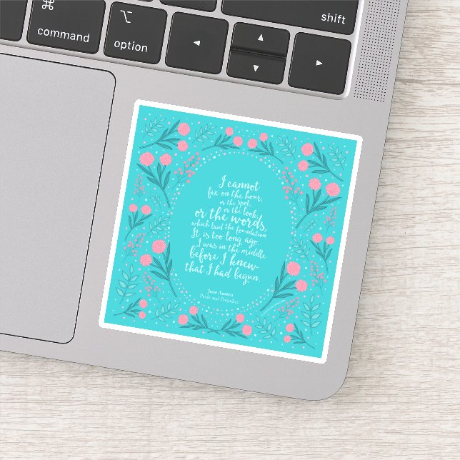 Sticker Eal et rose Floral Jane Austen Fierté et préjugé (Détail)