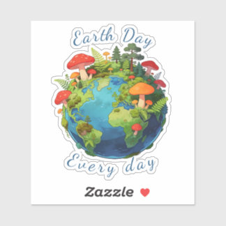 Sticker Earth Day Every Day Nature Planet Design