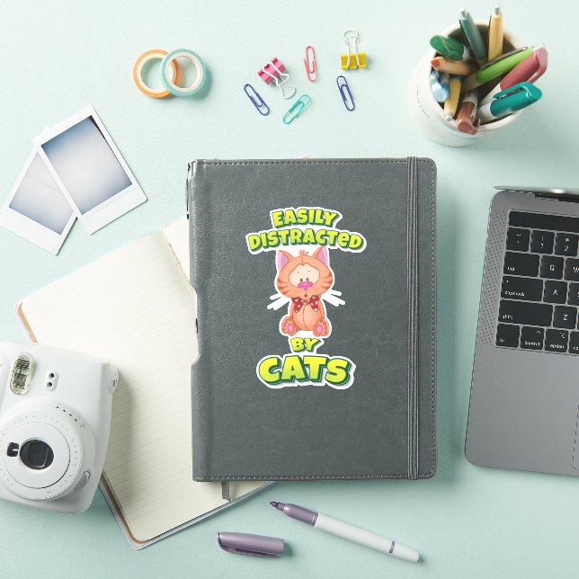 Sticker Easily Distracted By Cats (Couverture iPad)