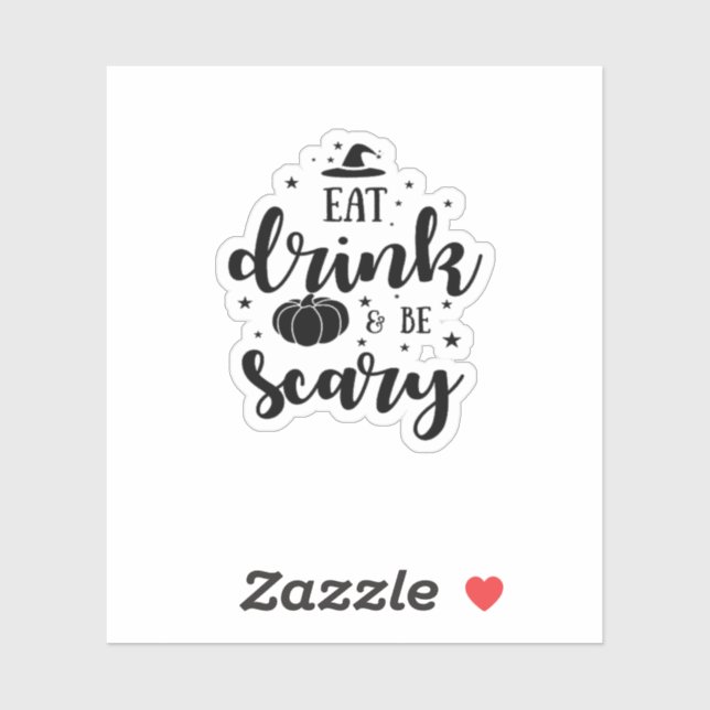 Sticker Eat Drink And Be Scary Halloween (Feuille)