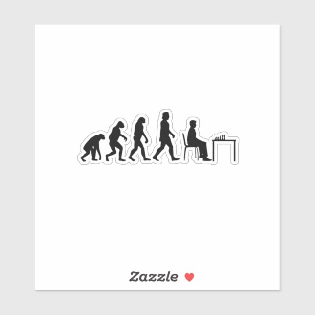 Sticker Échecs - Évolution du joueur d'échecs (Feuille)