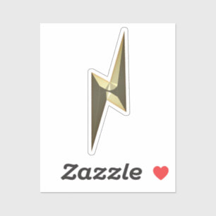 Sticker Éclair de tonnerre d'or moderne plaisir cool