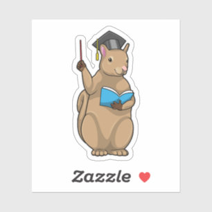 Sticker Écureuil comme enseignant avec livre