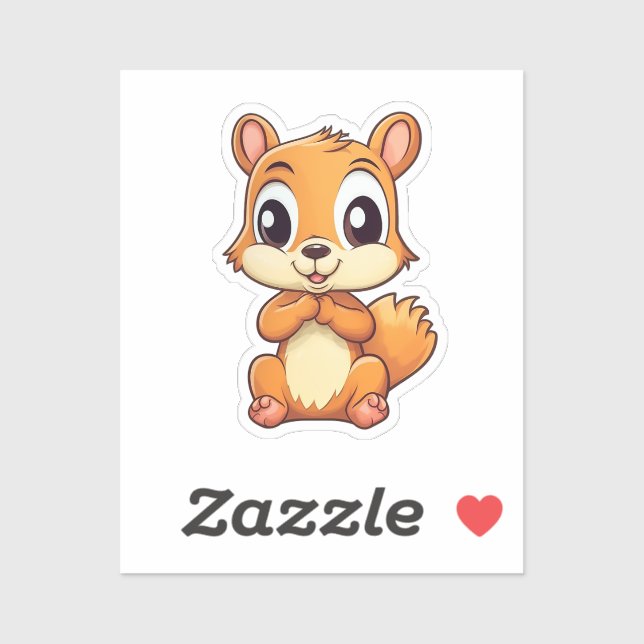 Sticker Écureuil de dessin (Feuille)