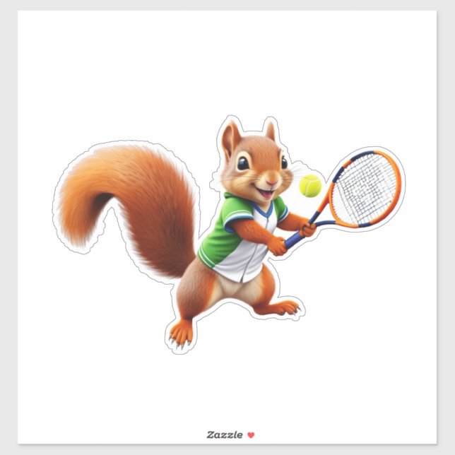 Sticker Écureuil de tennis (Feuille)