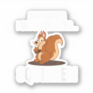 Sticker ÉCUREUIL DISTRAIT DRÔLE Animaux Zoo Ferme