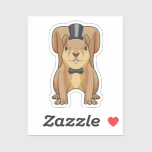 Sticker Écureuil en marié avec costume