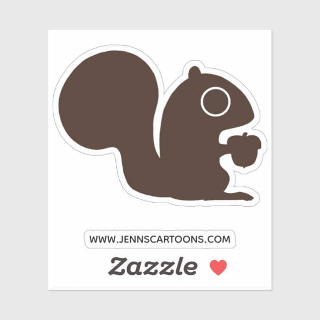Sticker Écureuil mignon avec l'animal lunatique de région (Feuille)