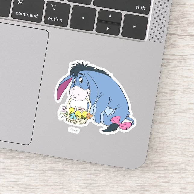 Sticker Eeyore tenant Panier de Pâques plein de bébés pous (Détail)
