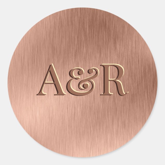 Sticker effet or rose monogramme, (Devant)