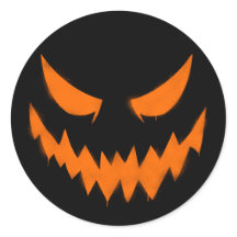 Sticker éffrayant Halloween Jack-O'-lanterne