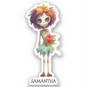 Sticker Éffrayant, Mais Cute Zombie Kid - Adorable Macabre