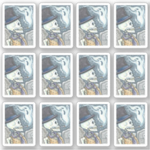 STICKER ÉFFRAYANT MORT HOMME PEAU FUMEUR GHOST DANS LE CIM