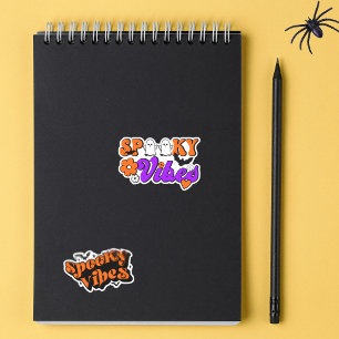 Sticker Éffrayant Vibes Retro Halloween Contour