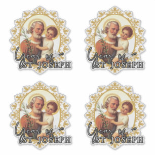 Sticker Église catholique Saint-Joseph avec Jésus-enfant