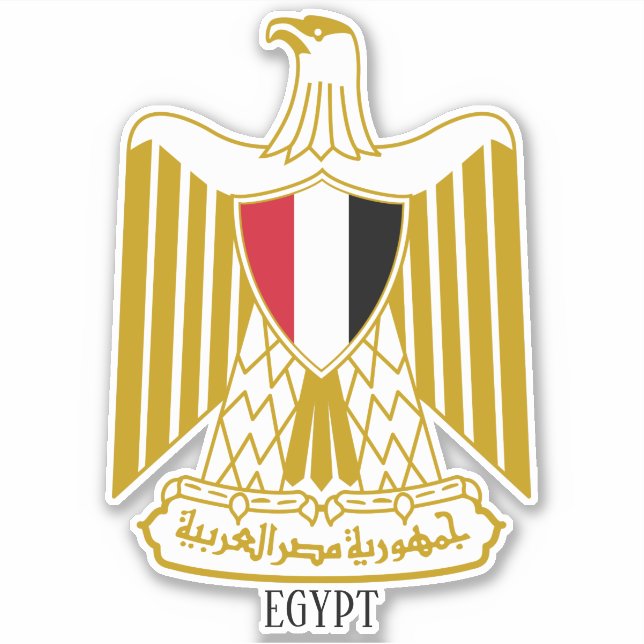 Sticker Égypte Manteau National D'Armoiries Patriotique (Devant)