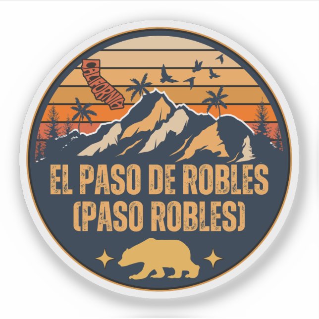 Sticker El Paso de Robles (Paso Robles), Californie (Devant)