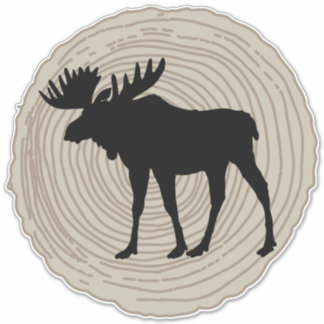 Sticker Élan animal nature rustique