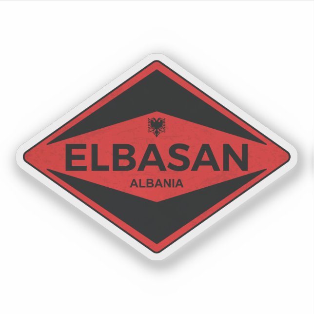Sticker Elbasan Albanie Vintage (Devant)