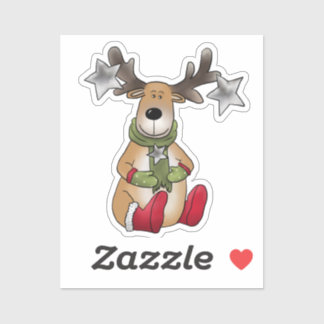 Sticker Elch mit Stern