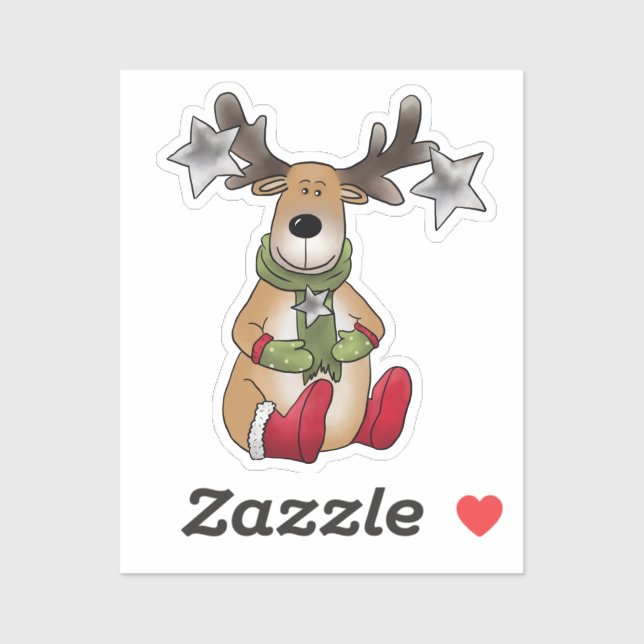 Sticker Elch mit Stern (Feuille)