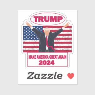 Sticker Élection politique Trump 2024 - Drapeau américain