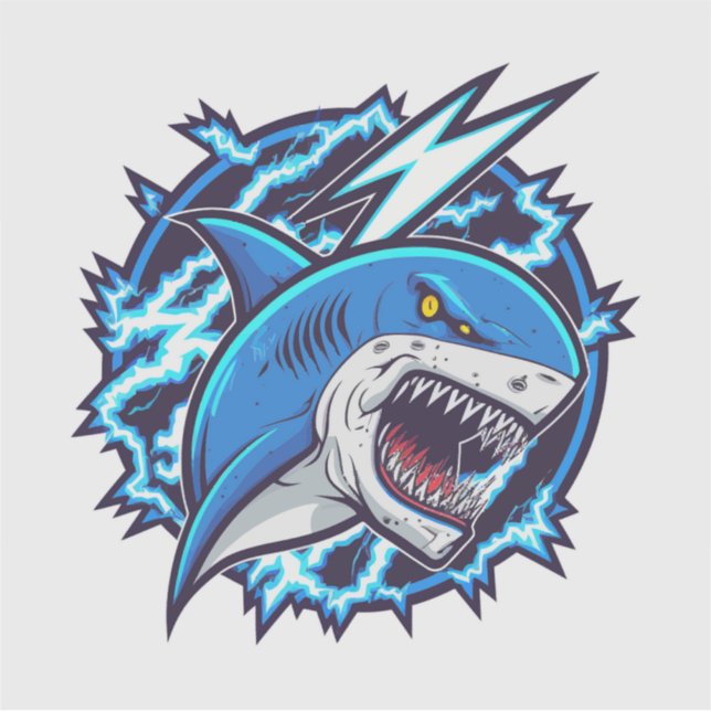Sticker electric shark (Devant)