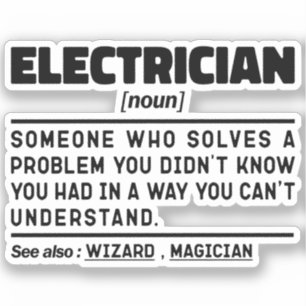 Sticker Electricien Noun Cool Papa Fête des pères sarcasti