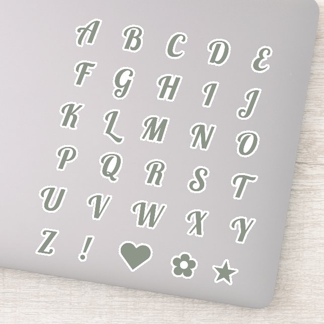 Sticker Élégant alphabet alphabet de lettres majuscules de (Détail)