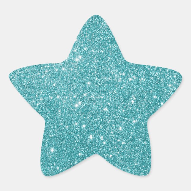 Sticker Elegant Aqua Parties scintillant Star (Devant)