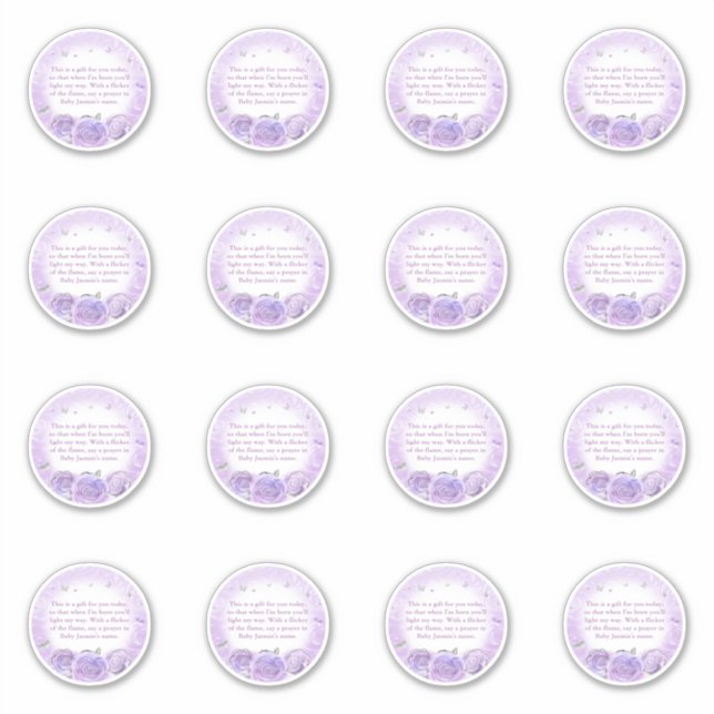 Sticker Élégant Argent et Rose violet clair Papillon (Devant)